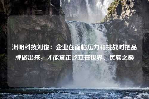 洲明科技刘俊：企业在面临压力和挑战时把品牌做出来，才能真正屹立在世界、民族之巅