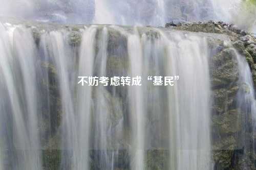 不妨考虑转成“基民”