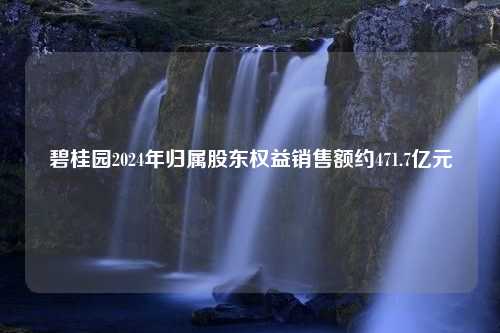 碧桂园2024年归属股东权益销售额约471.7亿元