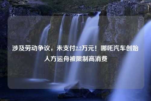 涉及劳动争议，未支付2.2万元！哪吒汽车创始人方运舟被限制高消费