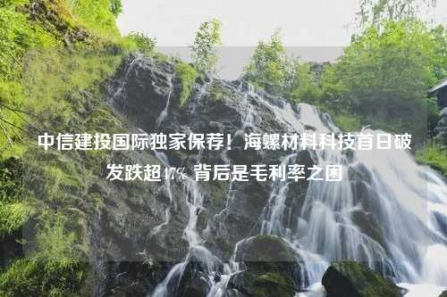 中信建投国际独家保荐！海螺材料科技首日破发跌超47% 背后是毛利率之困