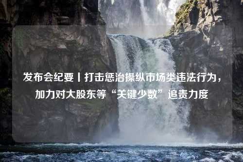 发布会纪要丨打击惩治操纵市场类违法行为，加力对大股东等“关键少数”追责力度