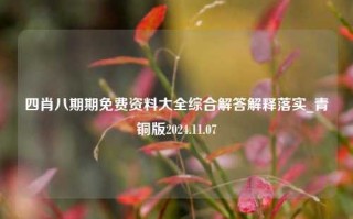 四肖八期期免费资料大全综合解答解释落实_青铜版2024.11.07