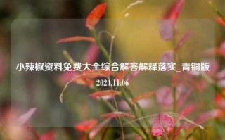 小辣椒资料免费大全综合解答解释落实_青铜版2024.11.06