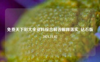 免费天下彩大全资料综合解答解释落实_钻石版2024.11.02