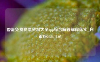 香港免费彩票资料大全app综合解答解释落实_白银版2024.11.05