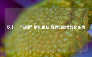 双十一“自播”增长强劲 品牌仍需差异化布局