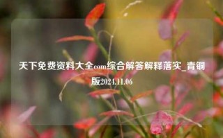 天下免费资料大全com综合解答解释落实_青铜版2024.11.06