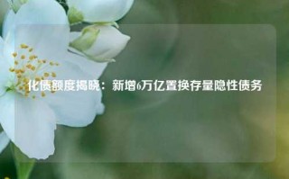 化债额度揭晓：新增6万亿置换存量隐性债务