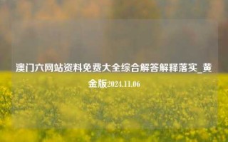 澳门六网站资料免费大全综合解答解释落实_黄金版2024.11.06