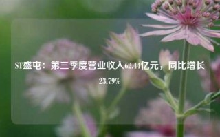 ST盛屯：第三季度营业收入62.44亿元，同比增长23.79%