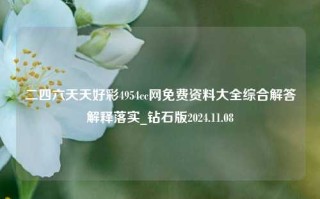 二四六天天好彩4954cc网免费资料大全综合解答解释落实_钻石版2024.11.08