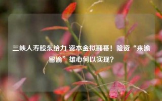 三峡人寿股东给力 资本金拟翻番！险资“来渝留渝”雄心何以实现？