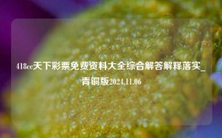 418cc天下彩票免费资料大全综合解答解释落实_青铜版2024.11.06