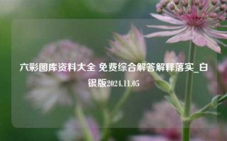 六彩图库资料大全 免费综合解答解释落实_白银版2024.11.05