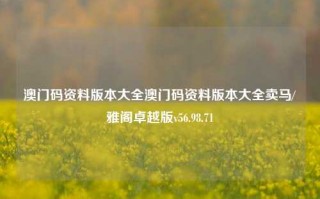 澳门码资料版本大全澳门码资料版本大全卖马/雅阁卓越版v56.98.71