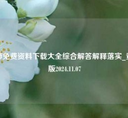 老师免费资料下载大全综合解答解释落实_黄金版2024.11.07