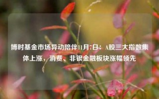 博时基金市场异动陪伴11月7日：A股三大指数集体上涨，消费、非银金融板块涨幅领先