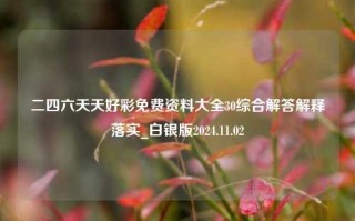 二四六天天好彩免费资料大全30综合解答解释落实_白银版2024.11.02