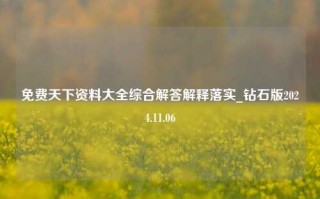 免费天下资料大全综合解答解释落实_钻石版2024.11.06