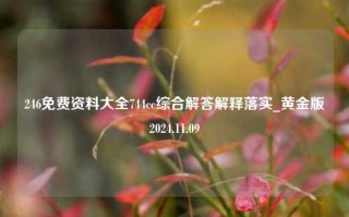 246免费资料大全744cc综合解答解释落实_黄金版2024.11.09