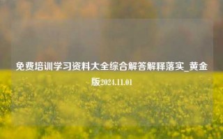 免费培训学习资料大全综合解答解释落实_黄金版2024.11.01