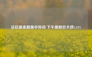 法拉盛金融盘中异动 下午盘股价大跌5.21%