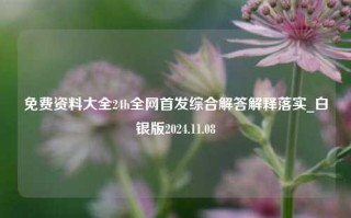 免费资料大全24h全网首发综合解答解释落实_白银版2024.11.08