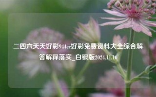 二四六天天好彩944cc好彩免费资料大全综合解答解释落实_白银版2024.11.10