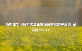 高中生学习资料大全免费综合解答解释落实_钻石版2024.11.04