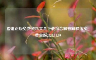 香港正版免费资料大全下载综合解答解释落实_黄金版2024.11.09