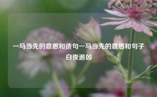 一马当先的意思和造句一马当先的意思和句子白夜追凶