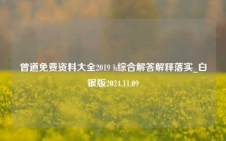 曾道免费资料大全2019 h综合解答解释落实_白银版2024.11.09