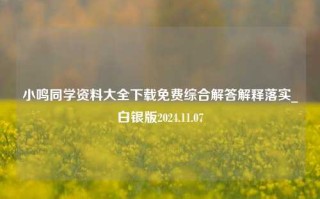 小鸣同学资料大全下载免费综合解答解释落实_白银版2024.11.07