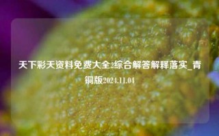 天下彩天资料免费大全2综合解答解释落实_青铜版2024.11.04