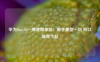 华为MateX6一周使用体验：敢于重塑一切 所以强得飞起