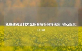 免费建筑资料大全综合解答解释落实_钻石版2024.11.03