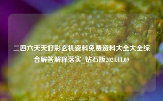 二四六天天好彩玄机资料免费资料大全大全综合解答解释落实_钻石版2024.11.09