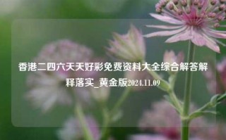 香港二四六天天好彩免费资料大全综合解答解释落实_黄金版2024.11.09