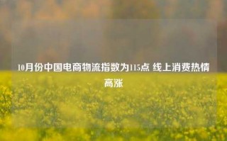 10月份中国电商物流指数为115点 线上消费热情高涨