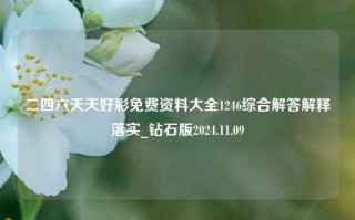 二四六天天好彩免费资料大全1246综合解答解释落实_钻石版2024.11.09