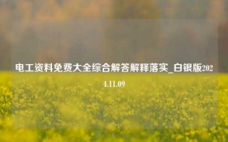 电工资料免费大全综合解答解释落实_白银版2024.11.09