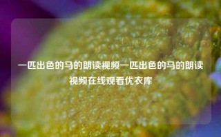 一匹出色的马的朗读视频一匹出色的马的朗读视频在线观看优衣库