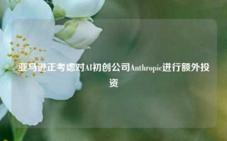 亚马逊正考虑对AI初创公司Anthropic进行额外投资