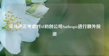 亚马逊正考虑对AI初创公司Anthropic进行额外投资