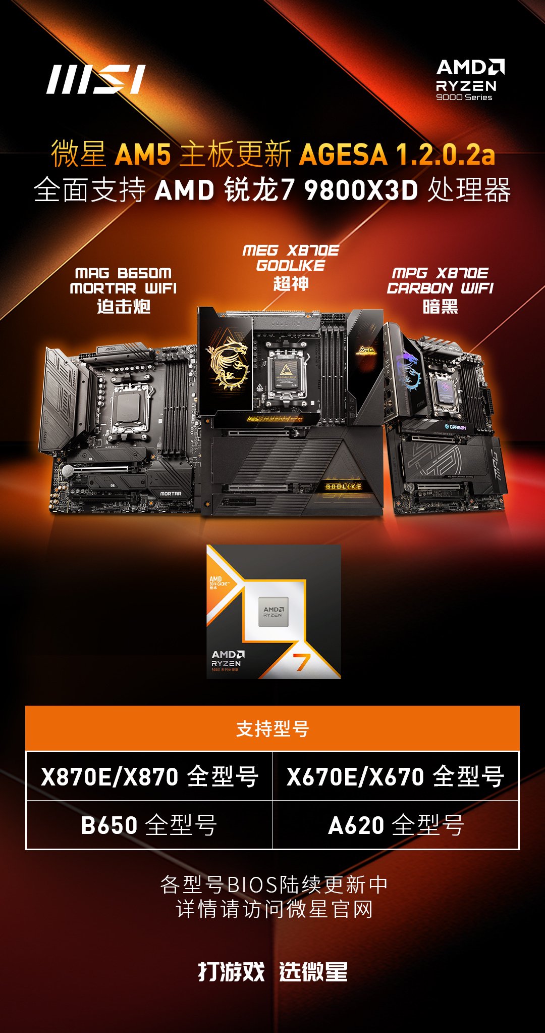 微星宣布 AM5 主板更新 AGESA 1.2.0.2a，全面支持 AMD 锐龙 7 9800X3D 处理器-第1张图片-旅游攻略分享平台-独家小贴士