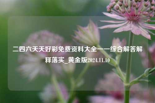 二四六天天好彩免费资料大全一一综合解答解释落实_黄金版2024.11.10-第1张图片-旅游攻略分享平台-独家小贴士