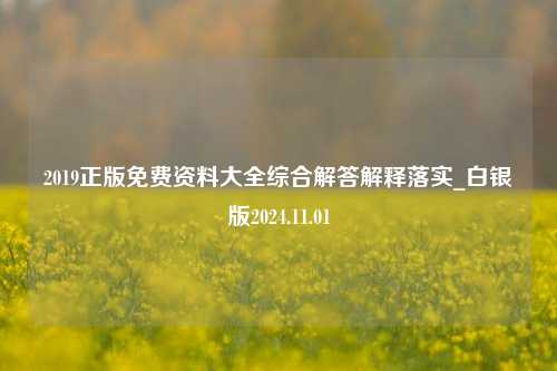 2019正版免费资料大全综合解答解释落实_白银版2024.11.01-第1张图片-旅游攻略分享平台-独家小贴士