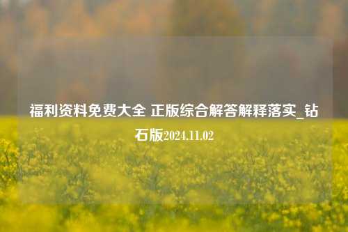 福利资料免费大全 正版综合解答解释落实_钻石版2024.11.02-第1张图片-旅游攻略分享平台-独家小贴士