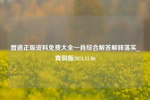 曾道正版资料免费大全一肖综合解答解释落实_青铜版2024.11.06-第1张图片-旅游攻略分享平台-独家小贴士